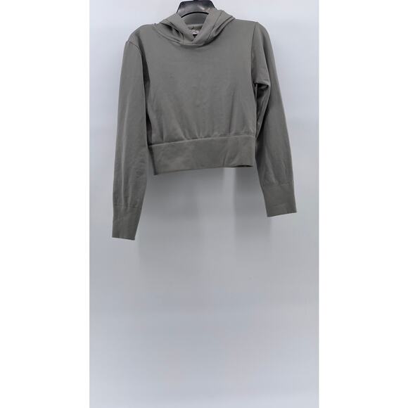 SWANK A POSH Women's Gray Pullover Long Sleeve Hooded Cropped Sweater SZ S - Picture 1 of 8